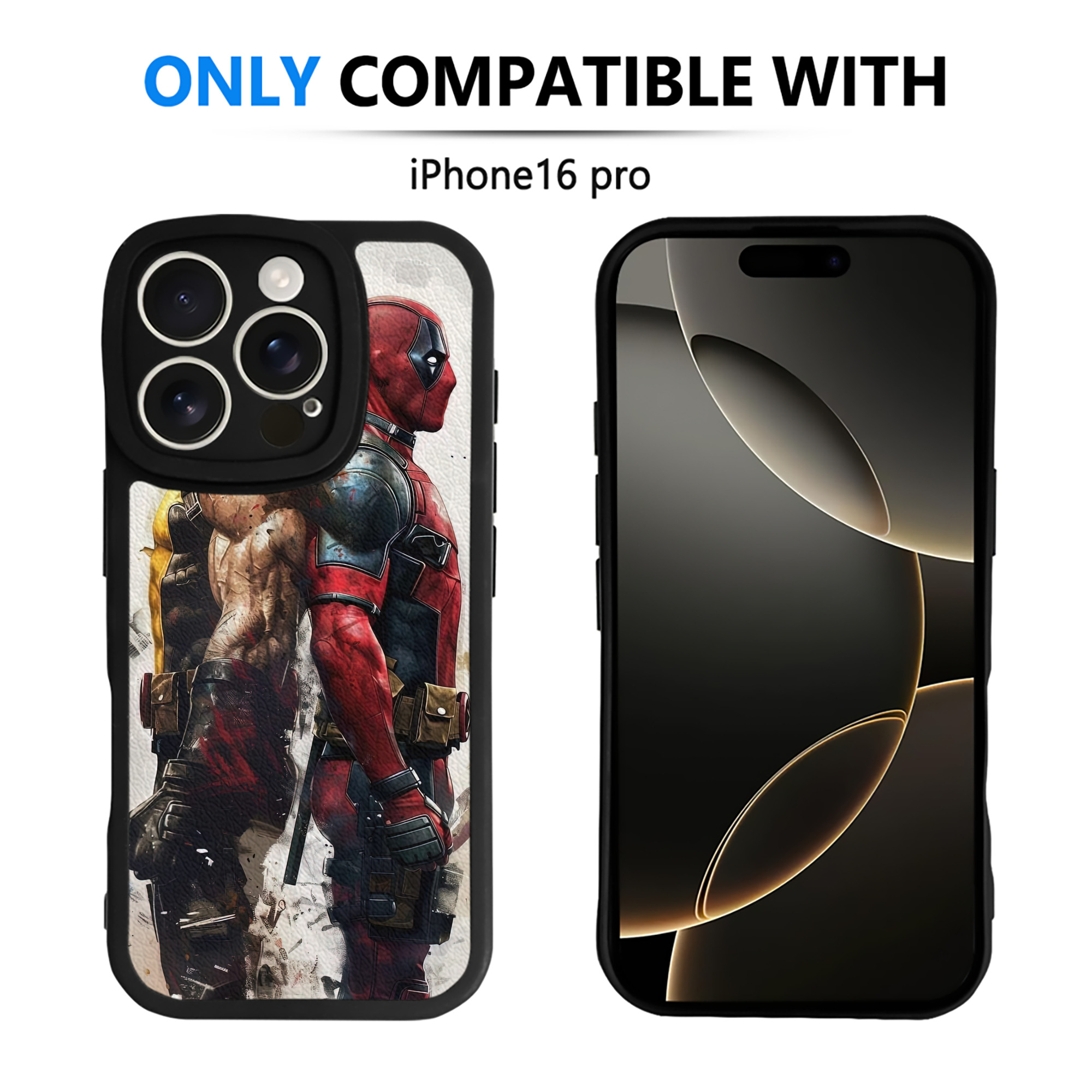 （画像用） Deadpool デッドプール 【iPhone 16シリーズ対応】シリコンスマホケース（レザー調） 材質：シリコン